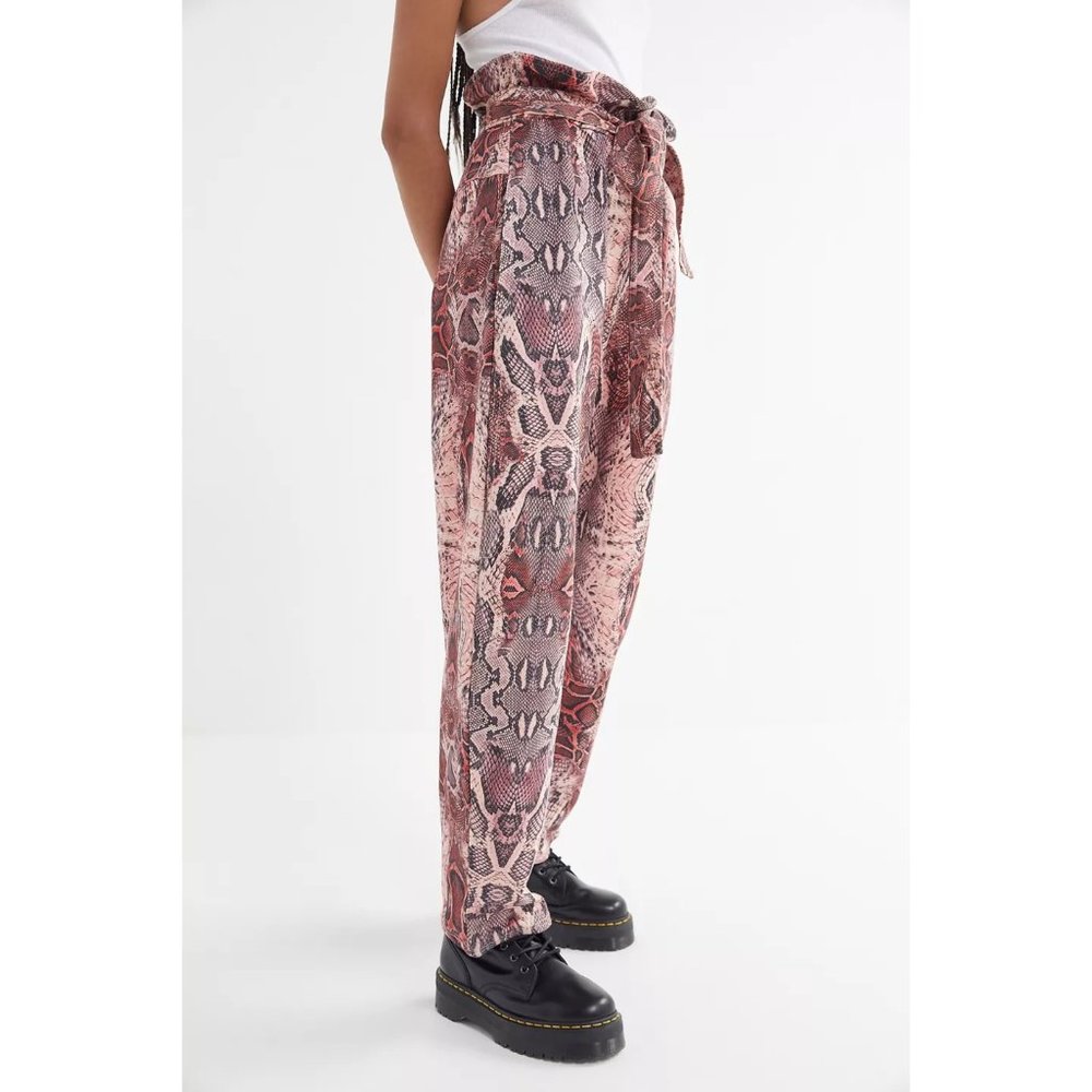 House of Sunny Snake Print Paperbag Trouser Pant 4 - Picture 2 of 6